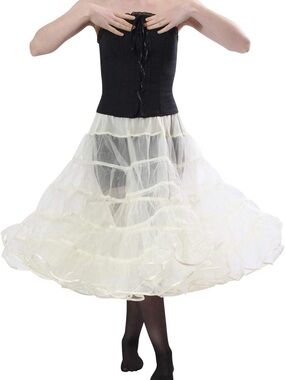 Malco Modes Elegant Women's Elastic Waist Multilayered Petticoat, Crinoline XL